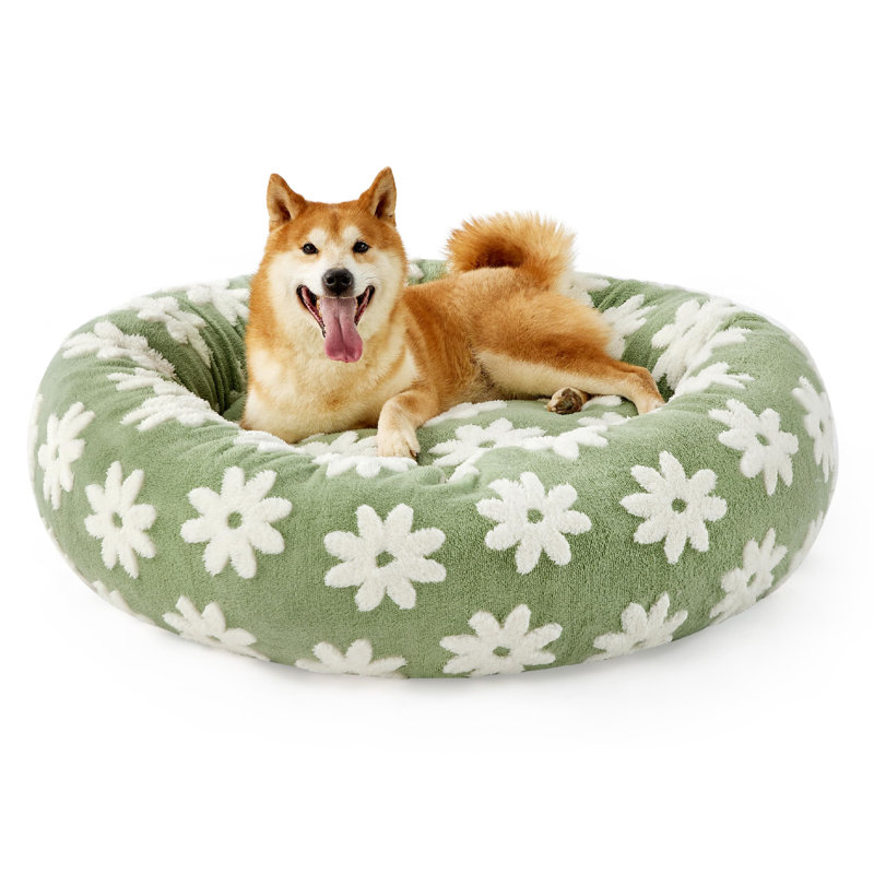 Lit pour chien Lesure Donut Lesure, L (H 8 po x l 36 po x P 36 po), Marais floral