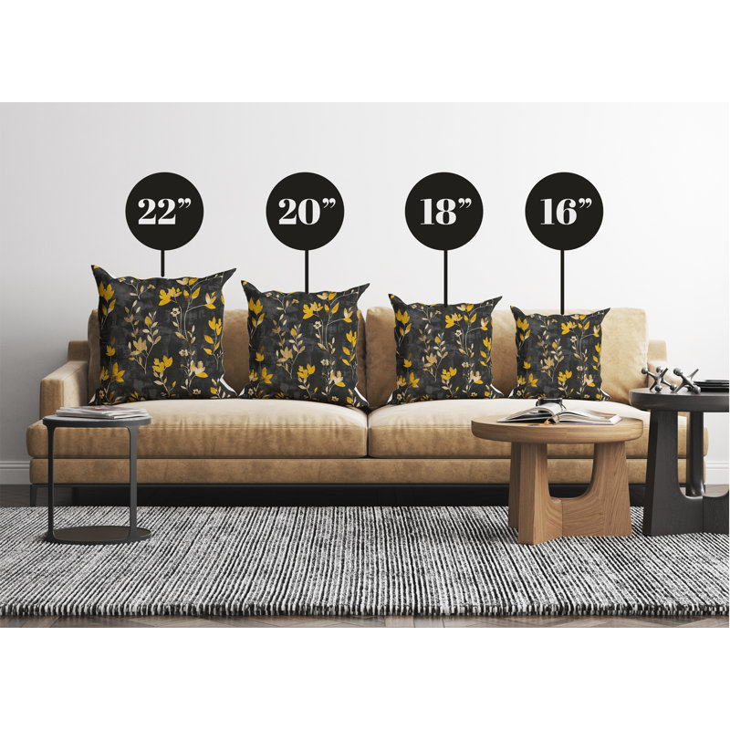 Housse de coussin en polyester Mildred, H 20 po x l 20 po