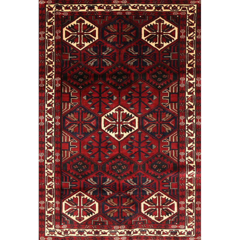 Tapis brun et beige de style Sud-Ouest, Rectangle 5 pi x 7 pi