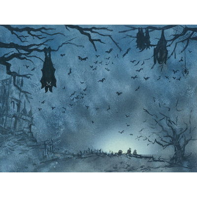 Graveyard Full Moon - peinture sur toile tendue