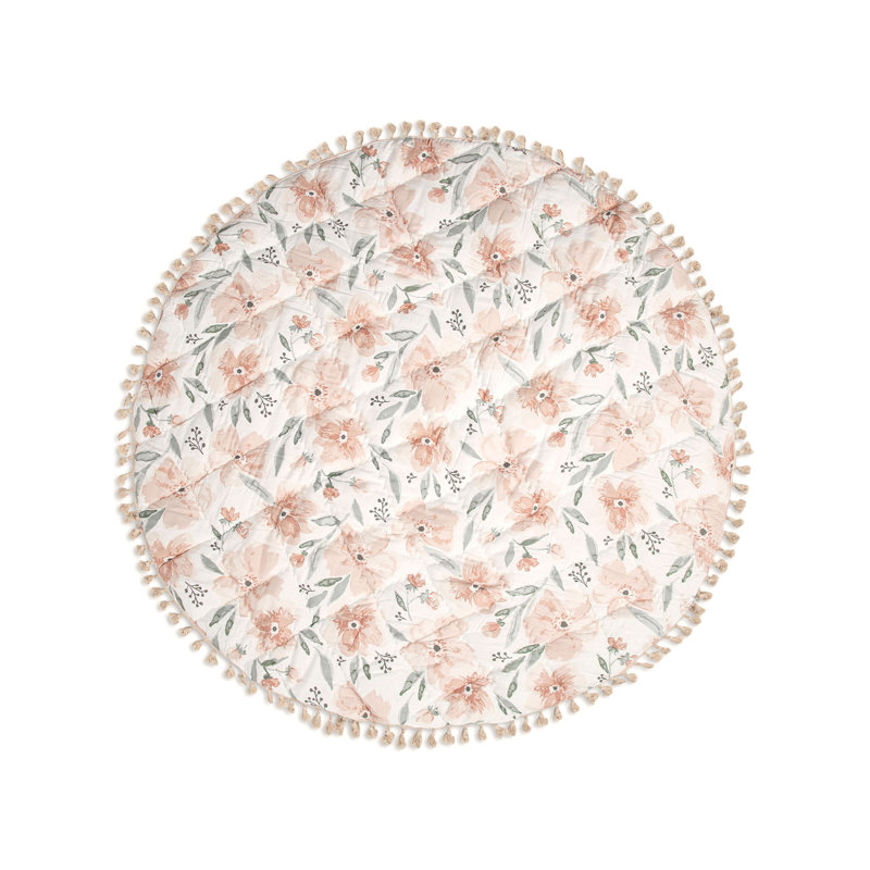 Floral Pattern 40"x40" 100% Cotton Baby Playmat by Crane Baby