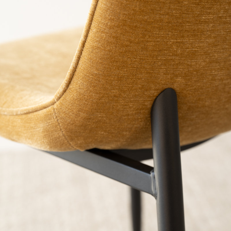 Chaise rembourrée en tissu Sheryl, Doré