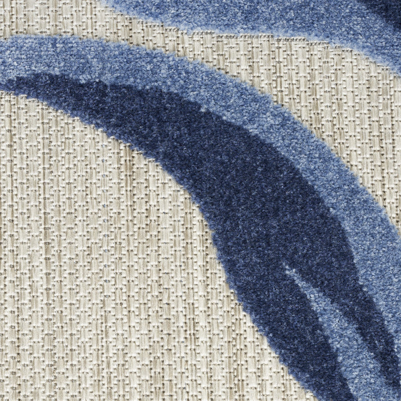Alayia Aloha Floral Blue/Grey Indoor/Outdoor Area Rug, Runner 2' x 6'