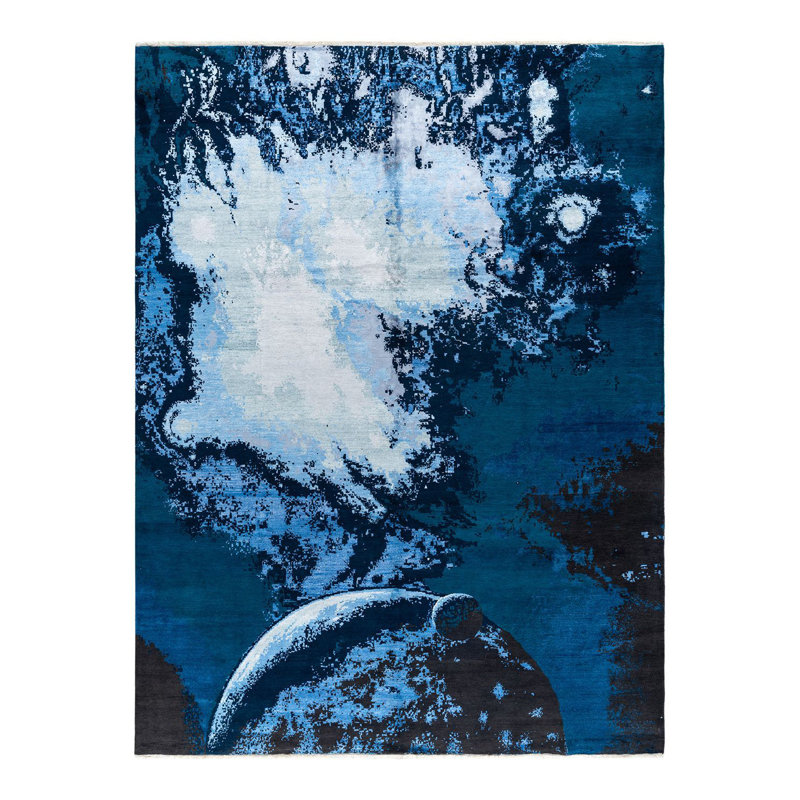 Overdyed One-of-a-Kind 9' 2" X 12' 1" Hand Knotted Area Rug