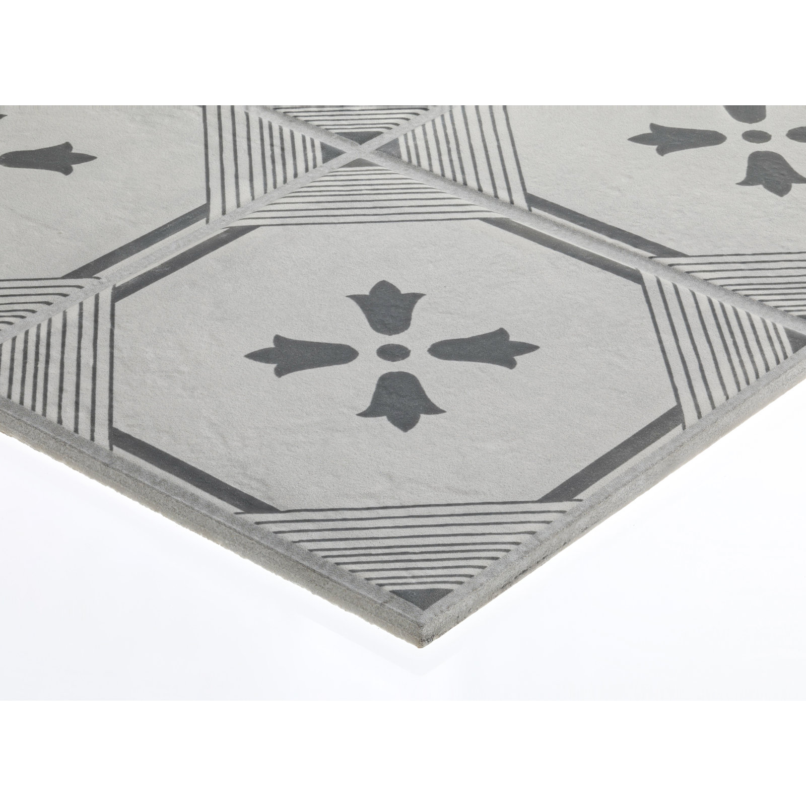 Palazzo 12" x 24" Porcelain Wall & Floor Tile, Castle Graphite Dynasty