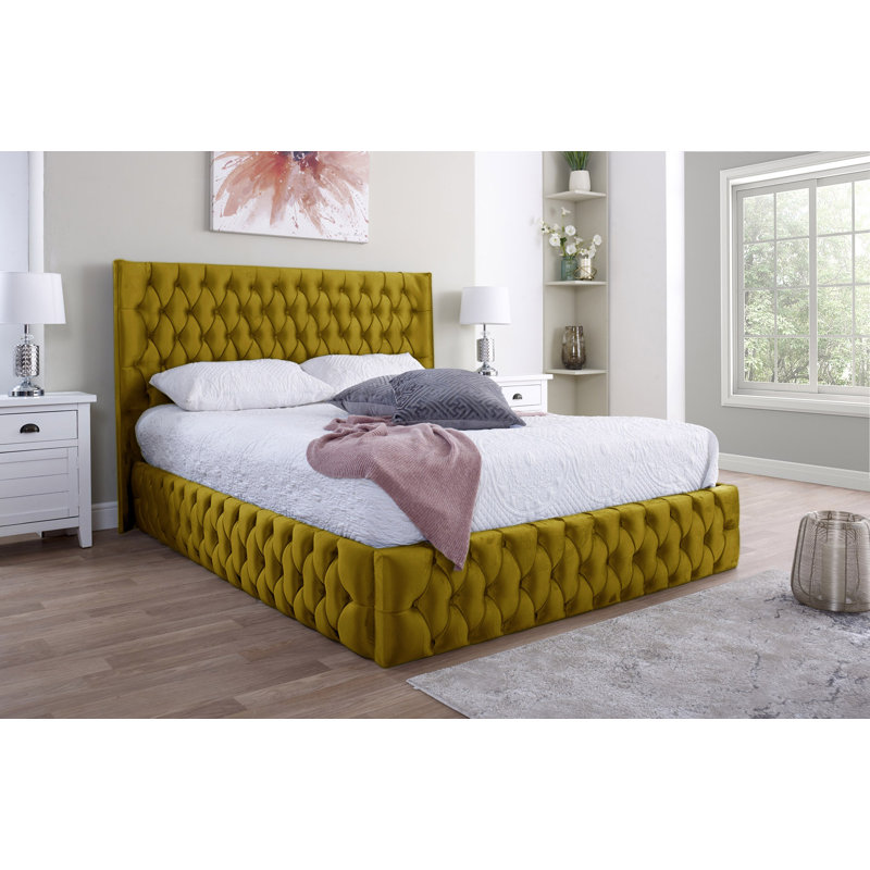 Upholstered Bed, Turmeric, Double (4'6)