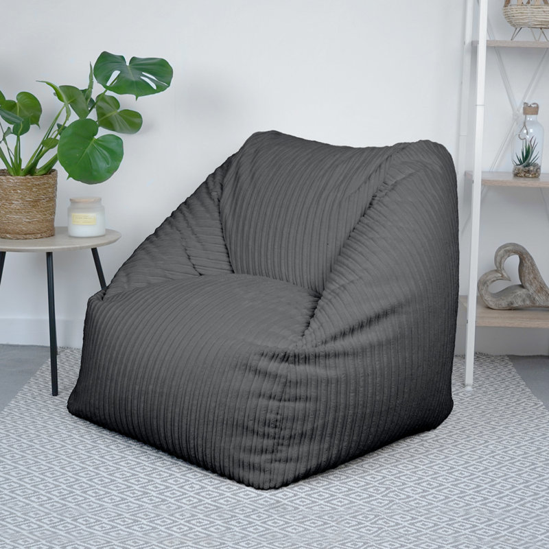 Polyester Refillable Bean Bag Chair, Grey