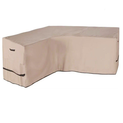 Weather Resistant Outdoor Sofa Cover, Durable Waterproof Sofa Protector with Sturdy Buckles, Black Mesh Vent Windows and Side Handles, Stylish Sofa Cover for Patio, Garden, Courtyard and Backyard