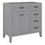 Meuble-lavabo 36 po sans lavabo, base d'armoire seulement, armoire de rangement avec portes et tiroirs, cadre solide et panneau de fibres à densité moyenne-1687411701-1687411696
