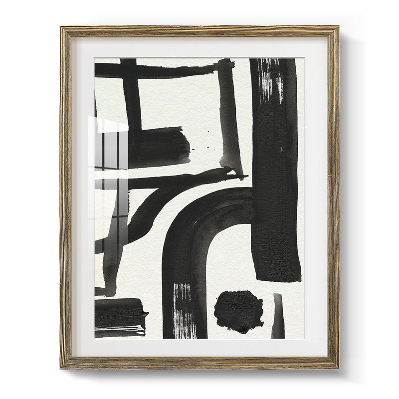 «Inkwell Intersect I», reproduction encadrée de qualité supérieure - prête à être accrochée, Walnut Framed Paper, Blanc