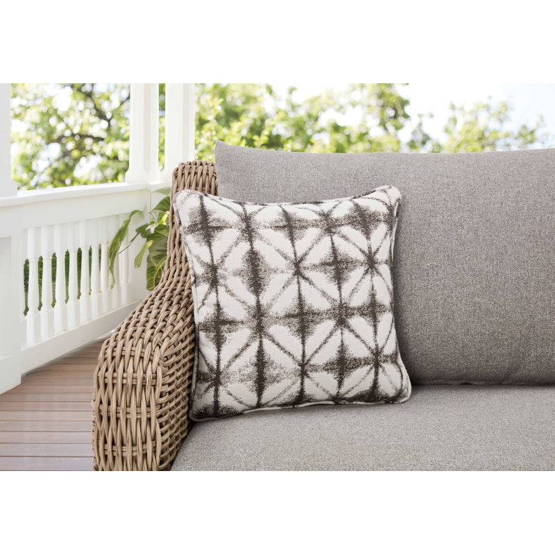 Sunbrella Brown Geometric Square Outdoor Decorative Pillow Set