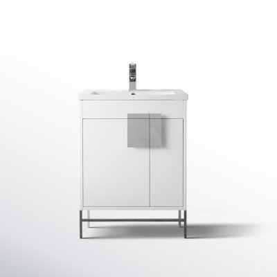 Maisie 24'' Single Bathroom Vanity with Solid Wood Top