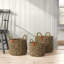 Handmade Seagrass Basket With Handles - Set of 3