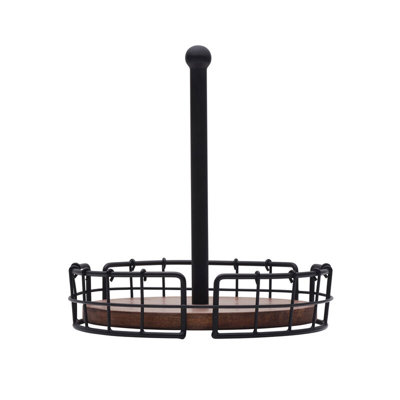 Pfaltzgraff Anvil Cage Iron and Mango Wood Condiment Caddy