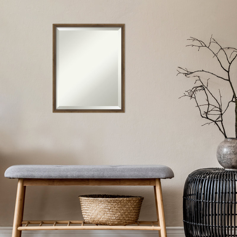 Mettawa Flat Wall Mirror, 17" x 21", Bronze