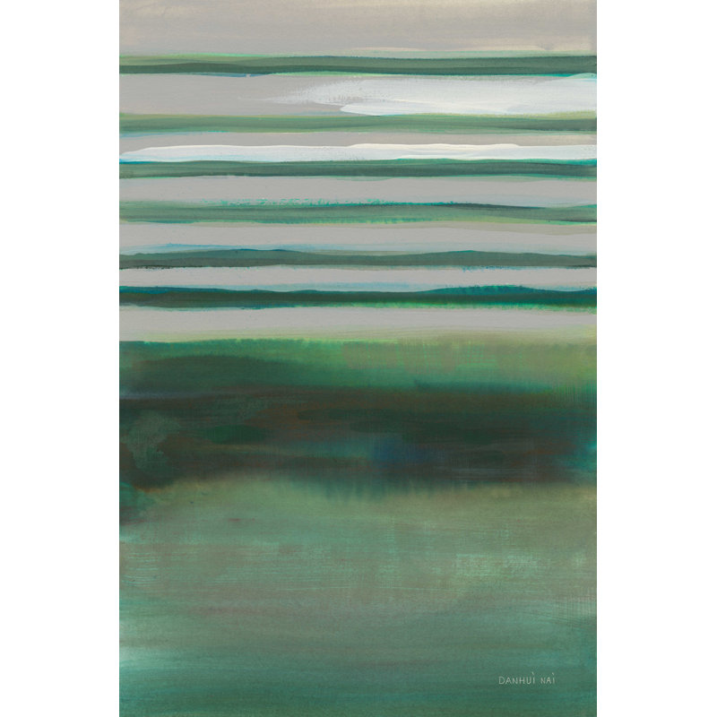 Étude en vert II par Danhui Nai - reproduction d'art sur toile tendue, H 36 po x l 24 po, Oui, Cadre simple érable érable
