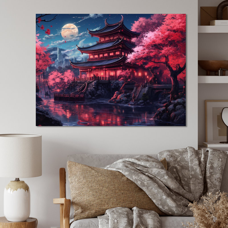 Japon, terre du Samouraï I sur toile, H 30 po x l 40 po x P 1,5 po, Toile tendue
