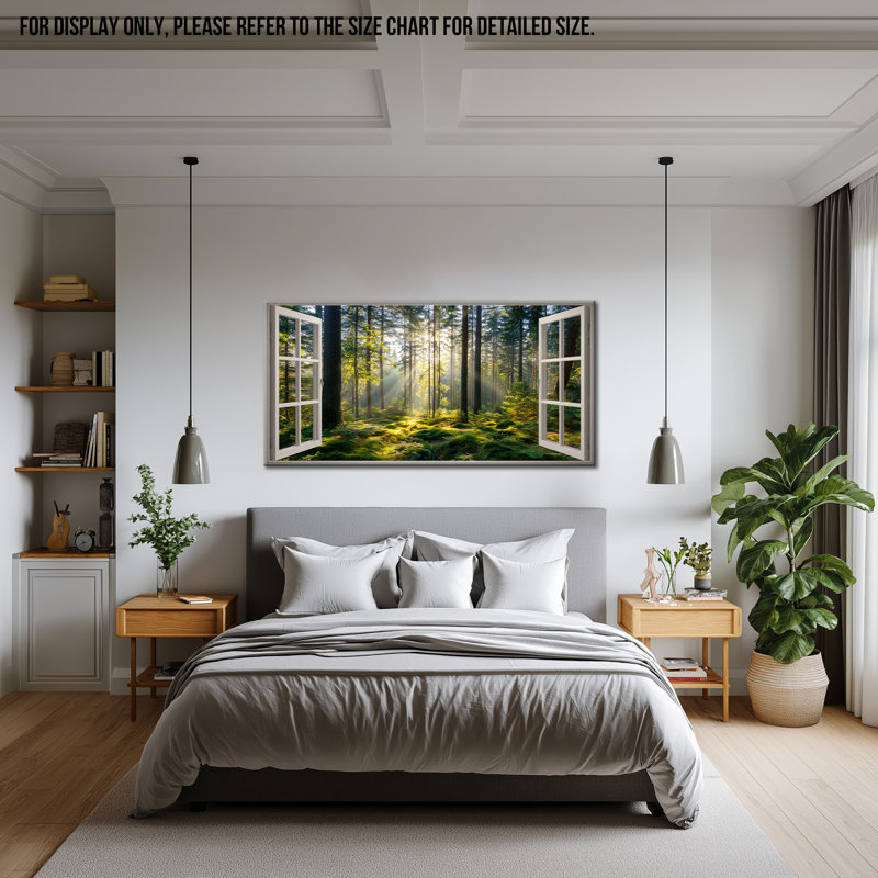 «Open Window Spring», art mural sur toile, fenêtre, images de la nature, matin, forêt, peinture, paysage, œuvre d'art