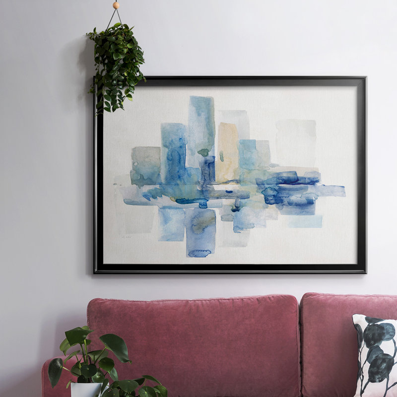 Toile tendue avec châssis «Soft Skyline», H 18 po x l 26 po x P 1,5 po, Noir