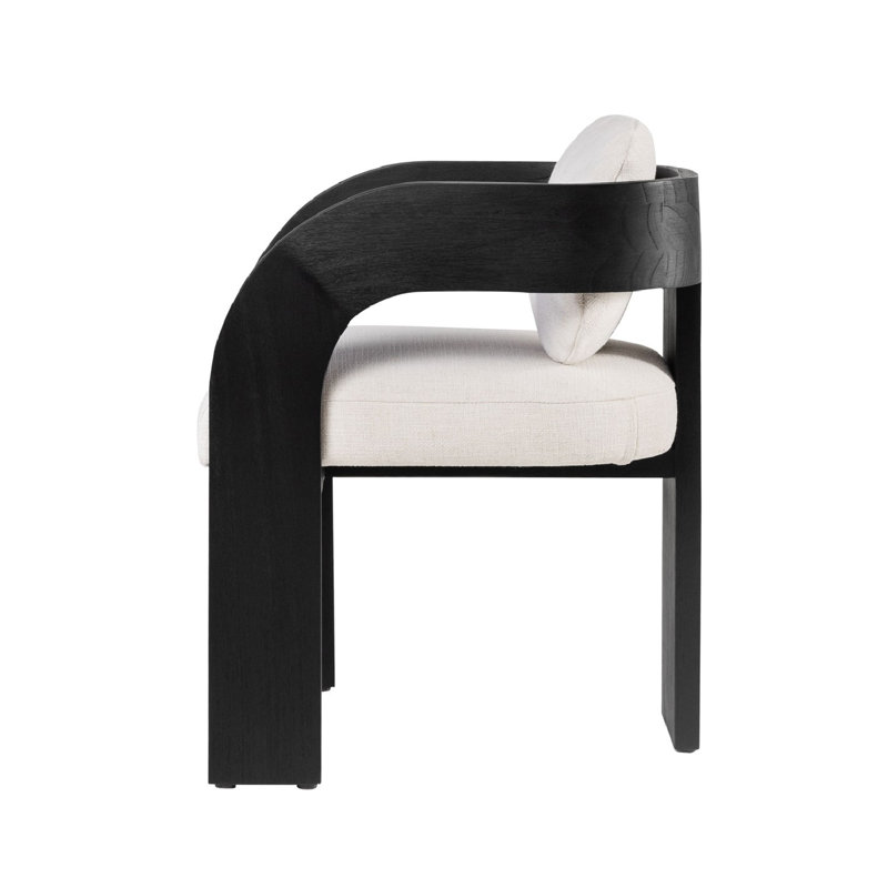 Maravi Dining Chair, Off White, Black