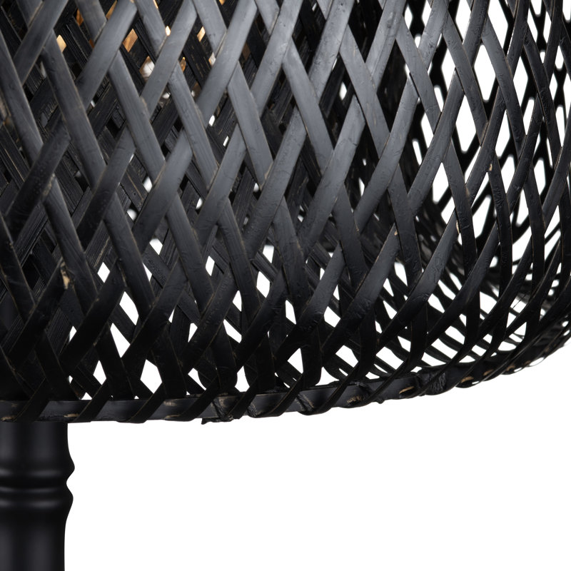 Lampe de table 37,5 "en métal avec abat-jour noir, Noir, Noir
