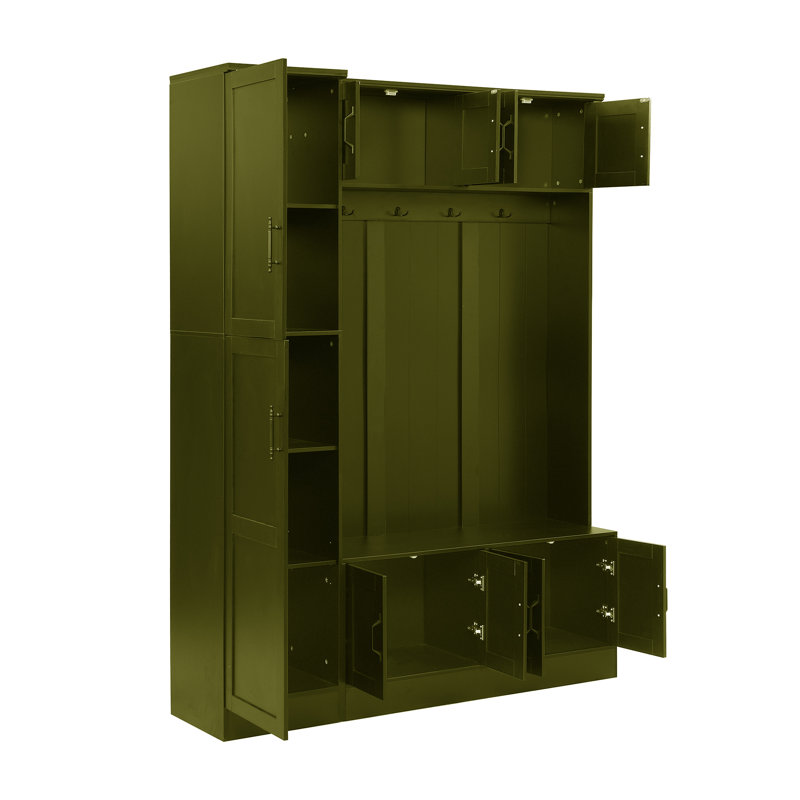 Modern 79'' H Hall Tree For Entryway, Green