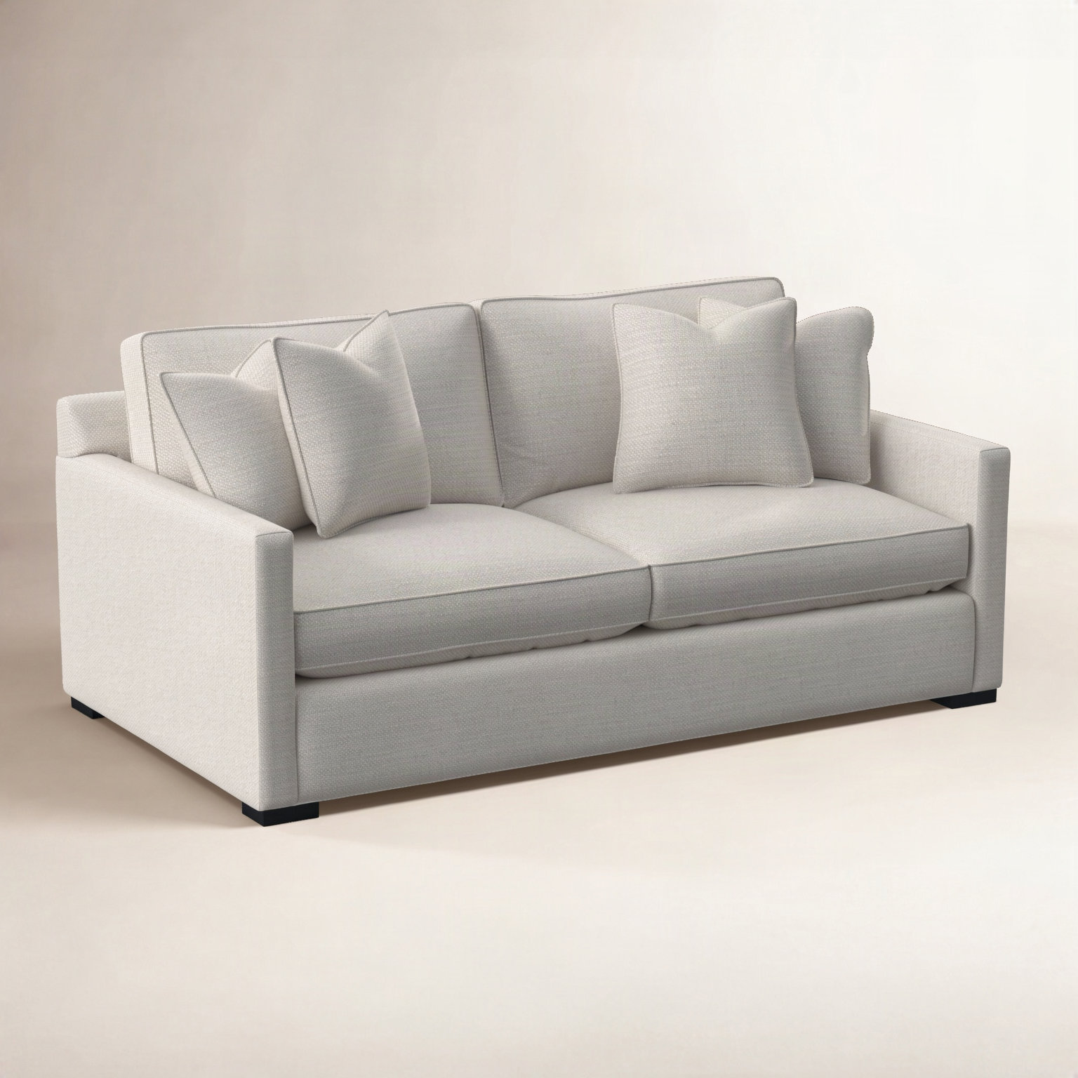 Bel-Air 79'' Upholstered Sofa, White Textured Performance; 0865-91, Black