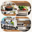  Table de bar avec table d'appoint pliable et rabattable pour le jardin