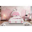 Twin Size Upholstered Platform Bed With Rabbit Shaped Headboard-1993765415