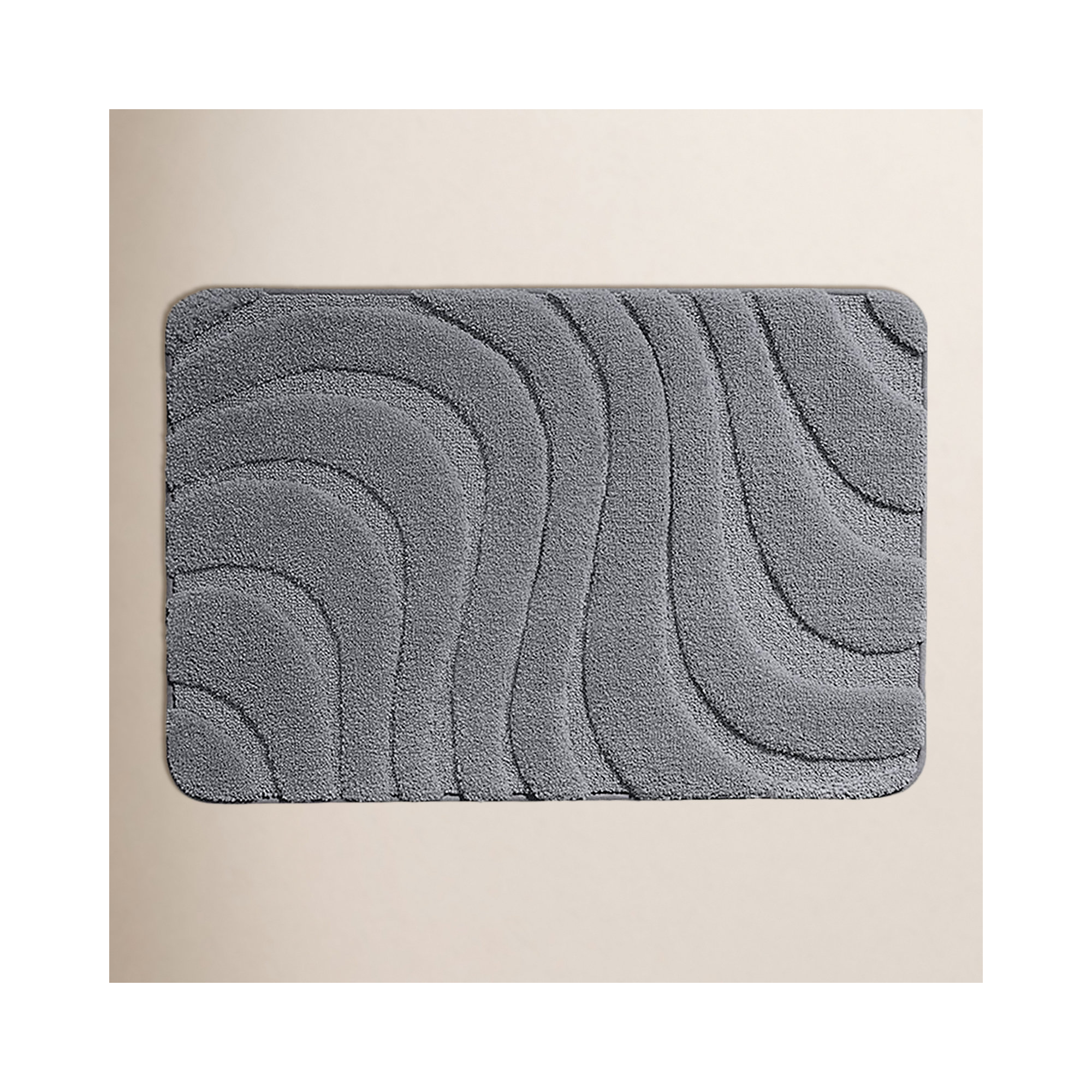 Gagetown Non-Slip Bath Rug, Dark Gray, 16" W x 24" L