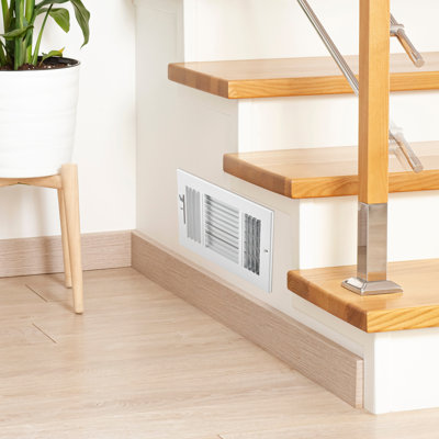 Floor Registers 3-Way Iron Floor Vents for HVAC Grilles 6-Pack White