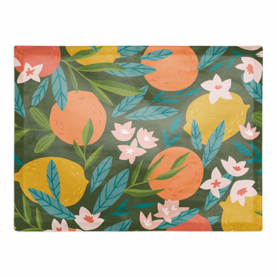 Poly Twill Floral Rectangle Placemat
