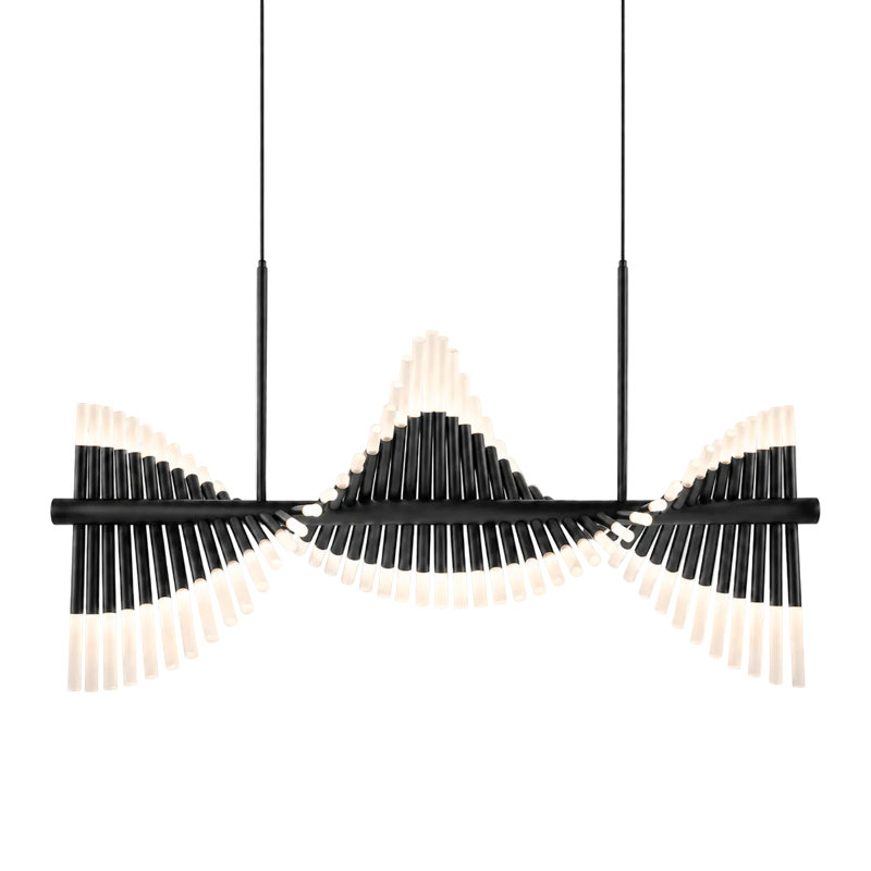 Lustre à DEL Cresendo Helix Black Island, Noir mat