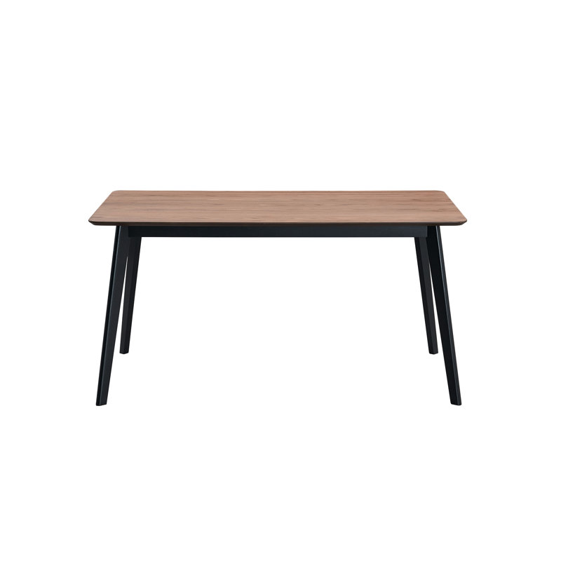 Table rectangulaire en bois noyer et noir pour salle à manger - 26 po au sol, capacité de poids de 100 lb, 30 po de hauteur, 59 po de largeur, 35 po de profondeur et placage, H x l P