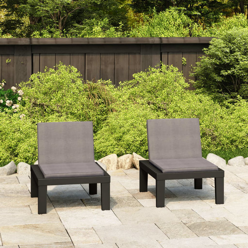 Chaise de patio avec coussins Rocelin, gris