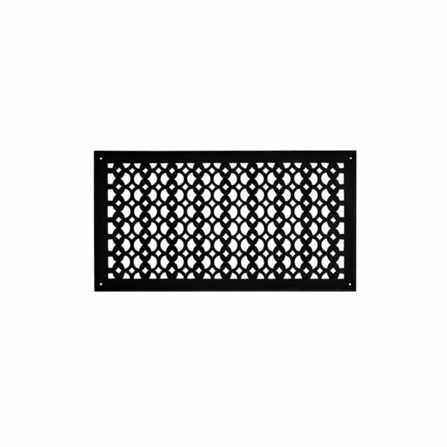 Grille murale en métal, 20" L x 9" W x 2.2" H, Noir