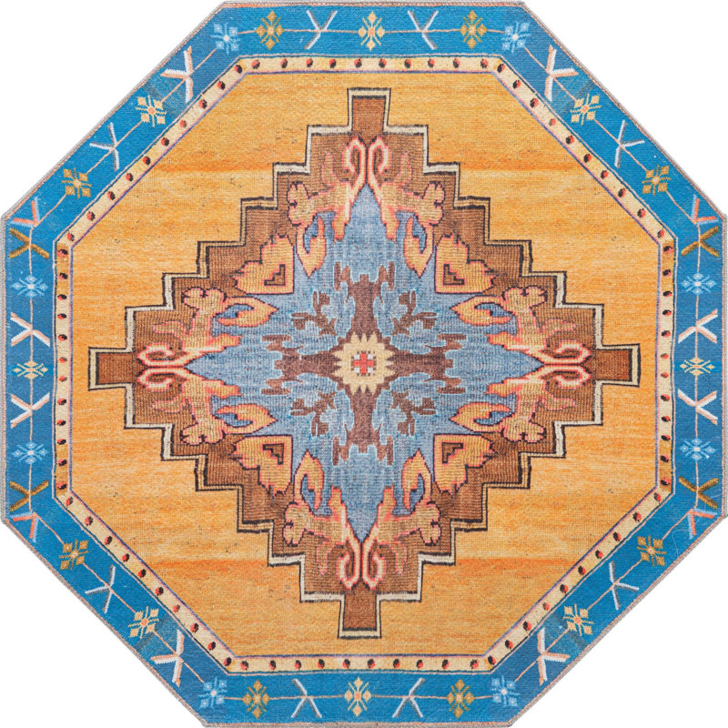 Oppie Chenille Oriental Indoor Rug, Octagon 5'