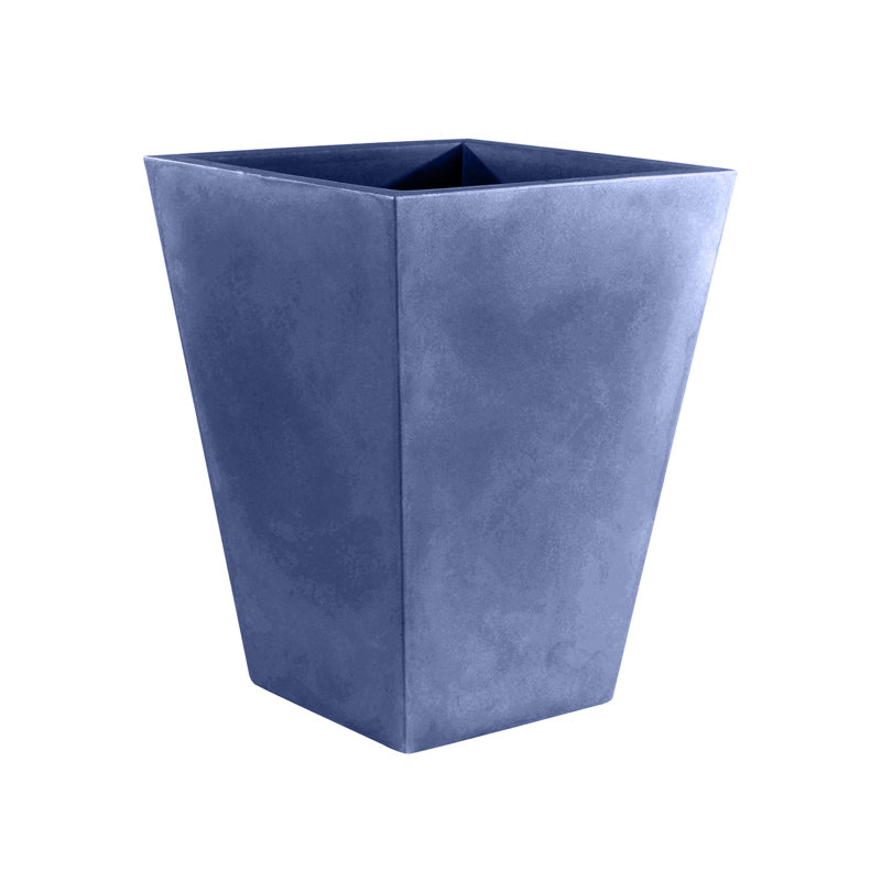 Cono Cuadrado - High Square Resin Cone Pot Planter - Basic, White, 26.75" H x 17.75" W x 17.75" D