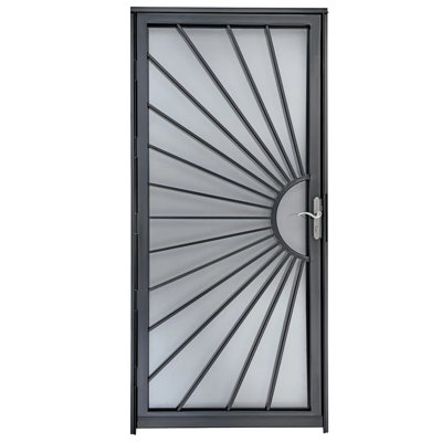 Porte de sécurité en acier de luxe Grisham, porte de tempête en fer 36 x 80 po