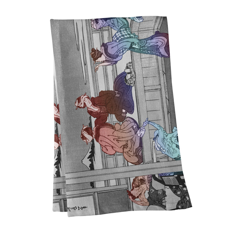 Hague Tea Towel Kitchen Towel, Red Ombre, Poly Twill