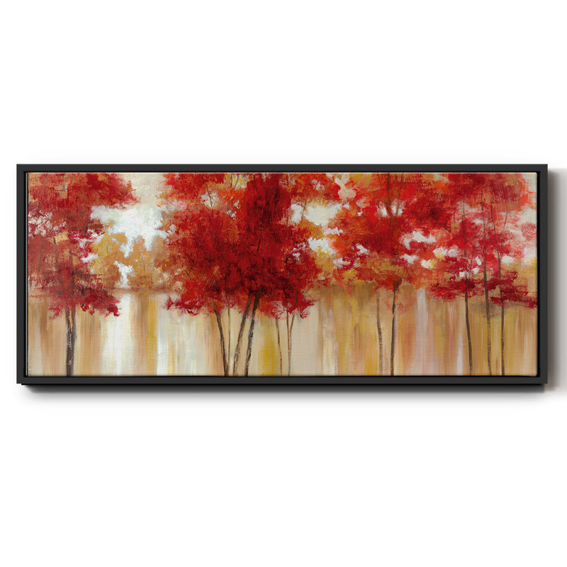 Arbres rouges - toile encadrée, H 12 po x l 30 po