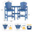 Ensemble de 2 chaises hautes Adirondack, plateau en Hdpe avec plateau de connexion et deux porte-gobelets-756952444