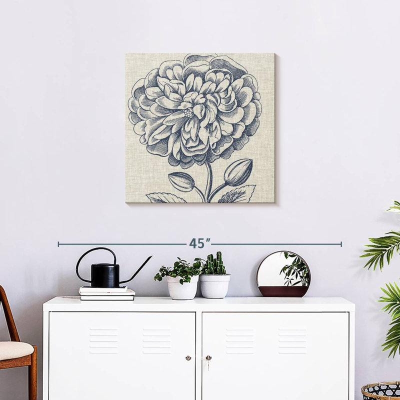 Harnek indigo floral sur lin III