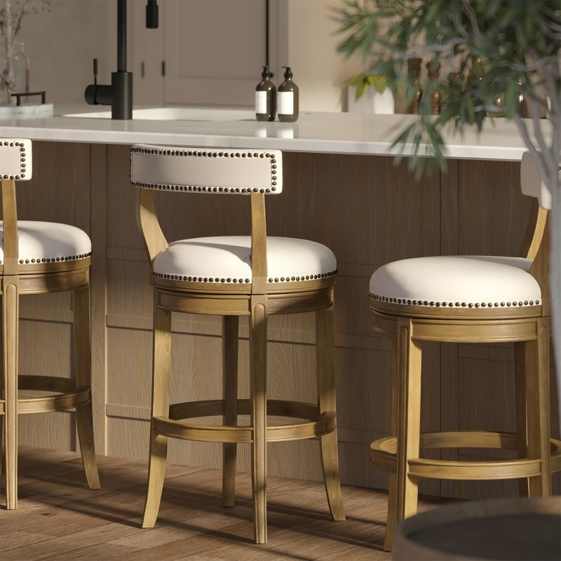 Tabouret de bar 31 po Pasha, White/Brown