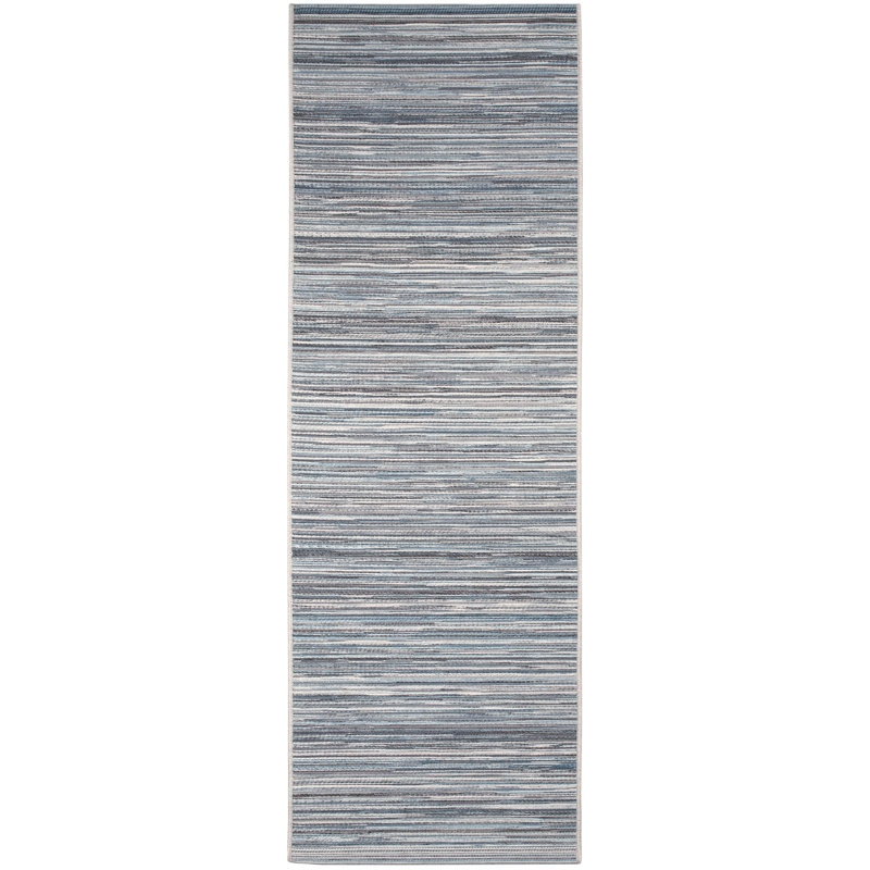 Edgeworth Ivory Blue Rug, Runner 60 x 200cm