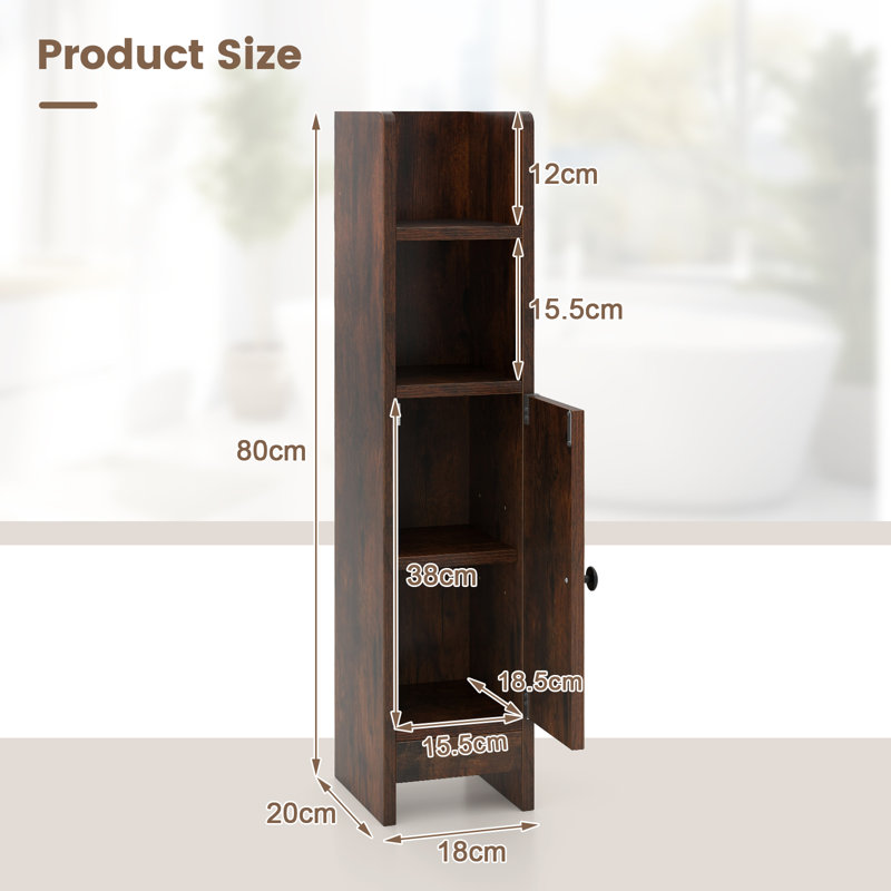 Freestanding Linen Cabinet, Brown