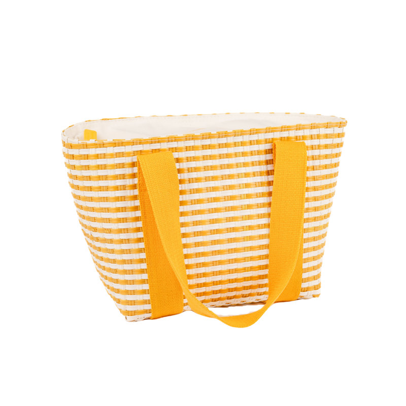Portofino Woven Insulated Basket Bag 7l Mimosa Yellow, 20cm H x 24cm W x 16cm D, Yellow