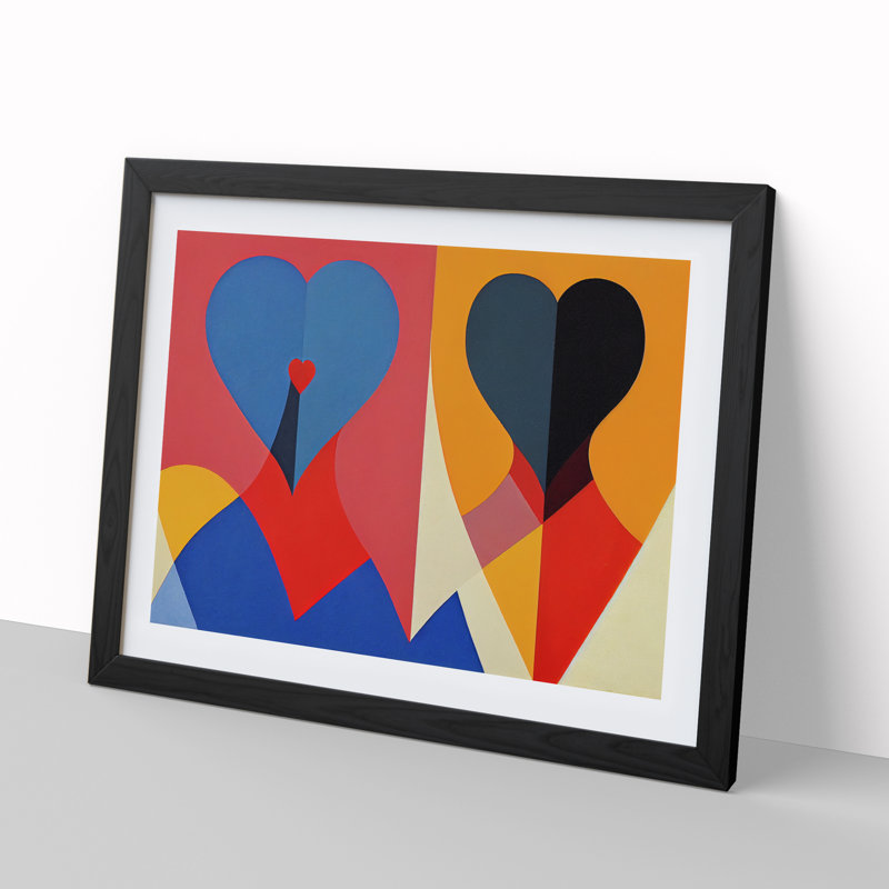 Abstract Art Love Heart Vol.6 - Single Picture Frame Painting, Black, 34cm H x 46cm W x 2cm D