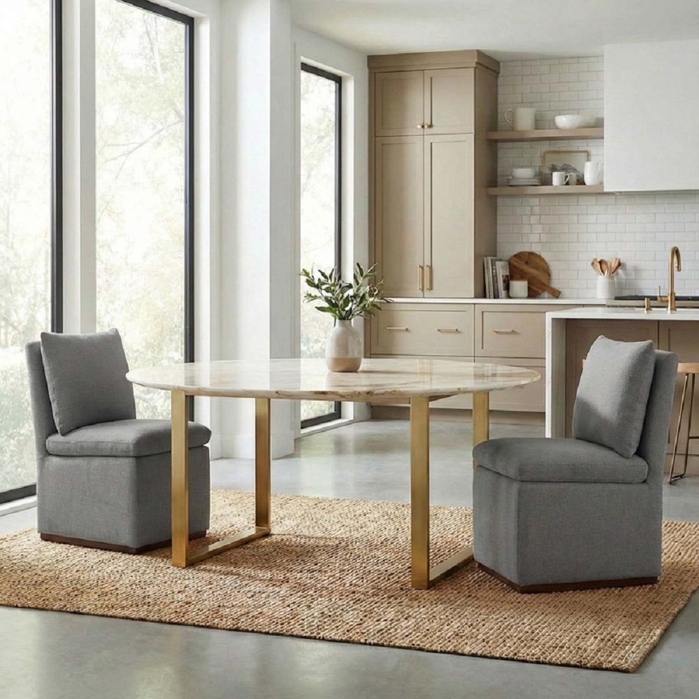 Bobbi Linen Dining Chair, Effie Flint Performance Linen