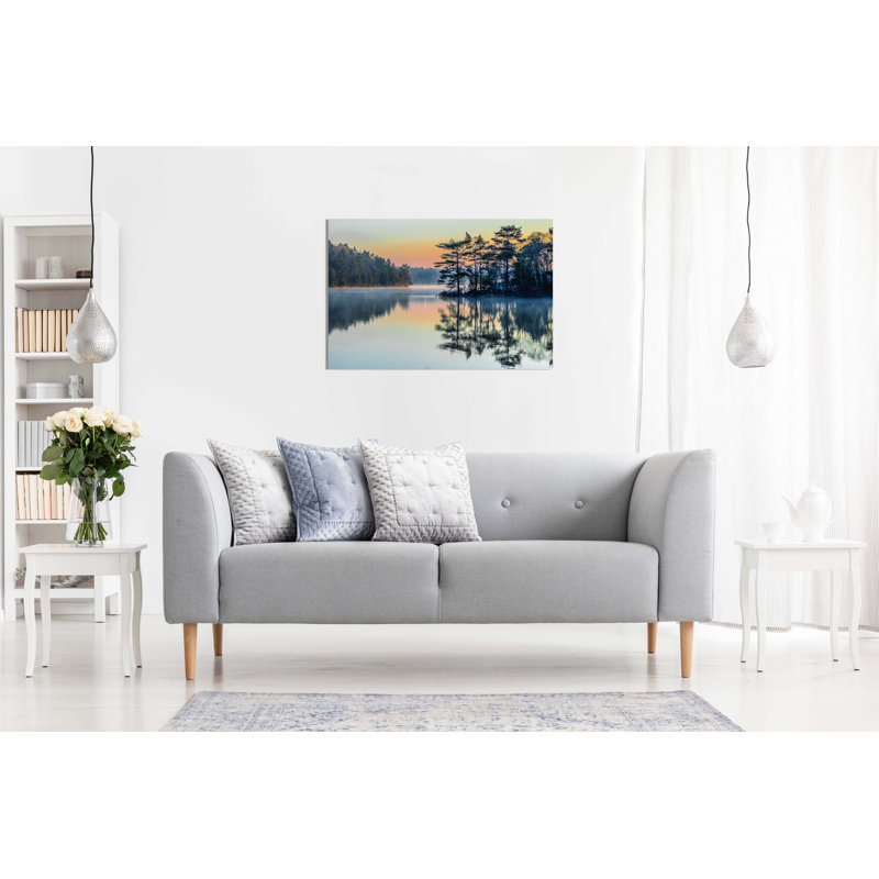 Panther Print Fine Art Prints Sunrise On A Peaceful Lake Artistic Framed Canvas Prints, Pictures For Home Walls, Bedroom, Living Room & Bathroom Decor - Wrapped Canvas Art Prints